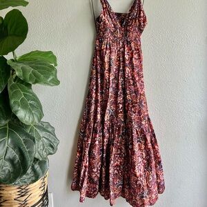 Jason Wu red paisley open back tiered maxi dress 
Small